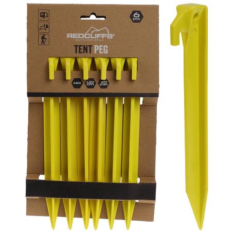 PIQUETAS TIENDA CAMPAÑA PLASTICO AMARILLAS