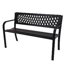 BANCO JARDIN METALICO 119X75 CM NEGRO