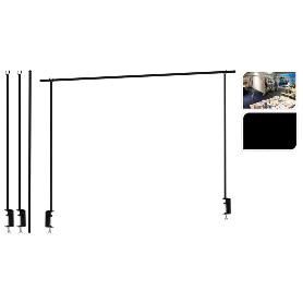 BARRA EXTENSIBLE MESA 135/250 CM NEGRA