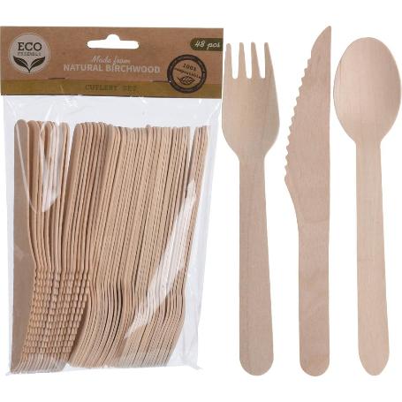 CUBIERTOS CARTON 16X3 CM 48 PIEZAS