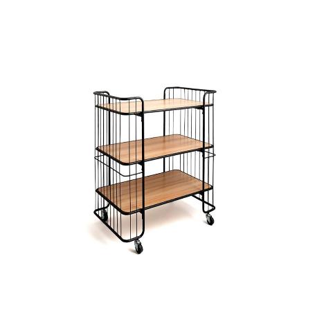 CARRO CAMARERA 3 PISOS RUEDAS MOA 75X45X85 CM