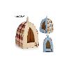 CAMA IGLU MASCOTAS CUADROS 33X33X45CM SURTIDO