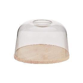QUESERA MADERA TAPA METACRILATO 18 CM