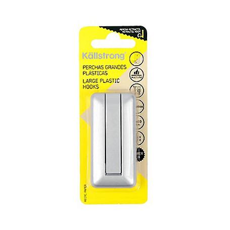 PERCHA PLASTICO ADHESIVA CROMO MATE