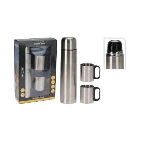 TERMO 1 LITRO + 2 MUG INOXIDABLES