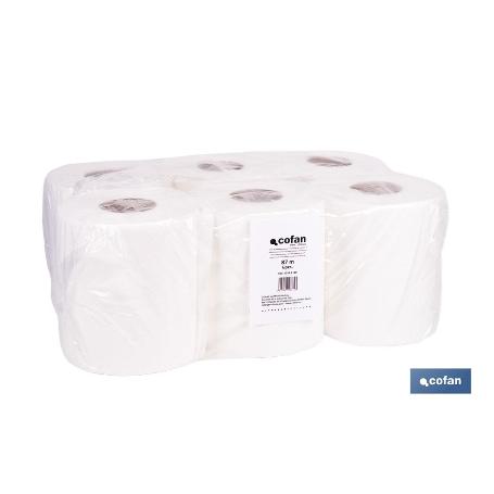 PAPEL SECAMANOS VIRGEN EXTRALAMINADO DE 2 CAPAS 90 M (6 ROLLOS)