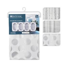 CORTINA BAÑO 180X180 CM PEVA SURTIDA