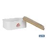 PACK DE PANERA CON TAPA BAMBU ,6  VASOS DE AGUA BEIGE Y 6 PLATOS BEIGE